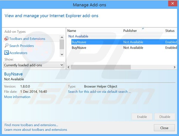 Suppression des extensions reliées à websearch.searchmania.info dans Internet Explorer