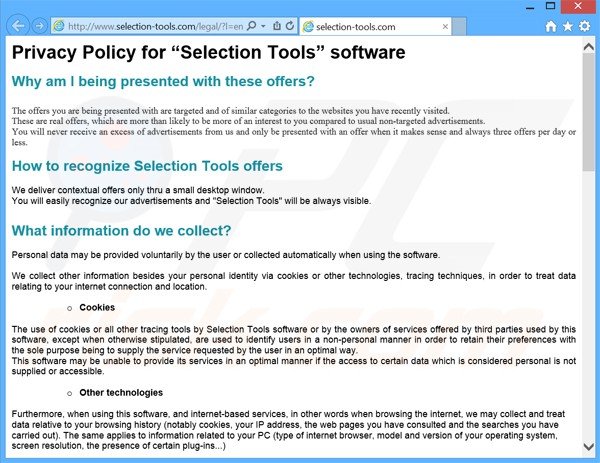 Logiciel de publicité Selection Tools 