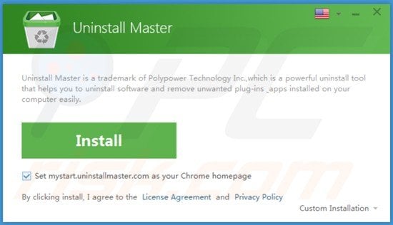 Configuration décevante de l'installation utilisée dans la distribution Uninstall Master