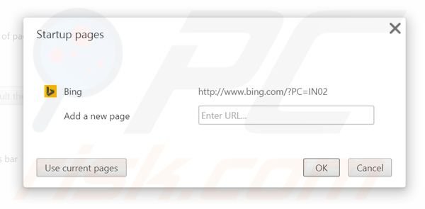 Suppression de la page d'accueil de BingProtect dans Google Chrome 
