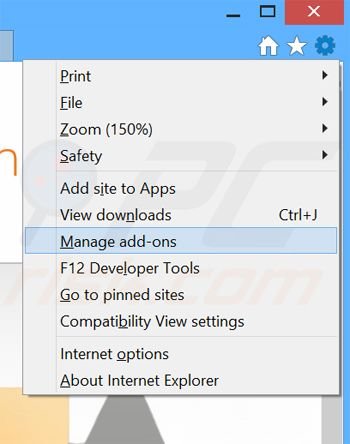 Suppression des publicités Com Notification dans Internet Explorer étape 1