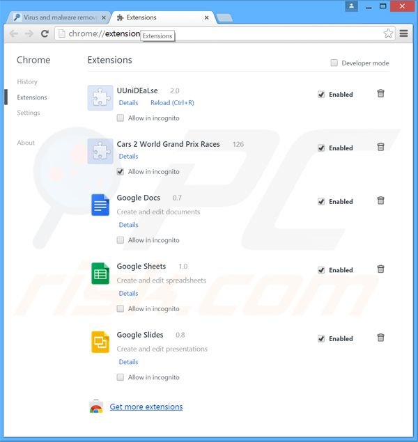 Suppression des publicités Eppink dans Google Chrome étape 2