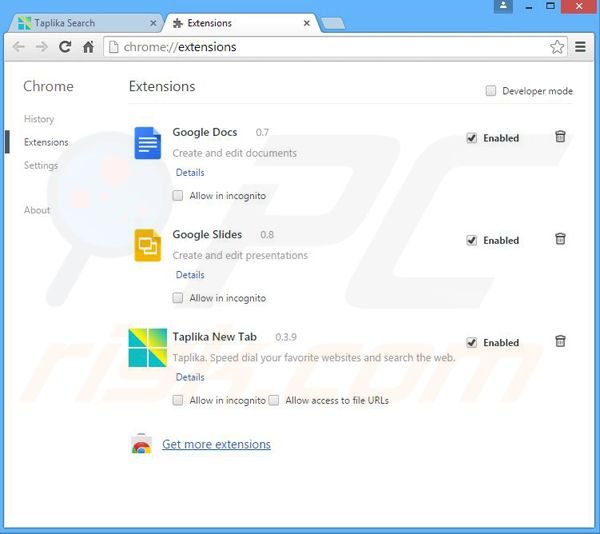 Suppression des publicités FlashBeat dans Google Chrome étape 2