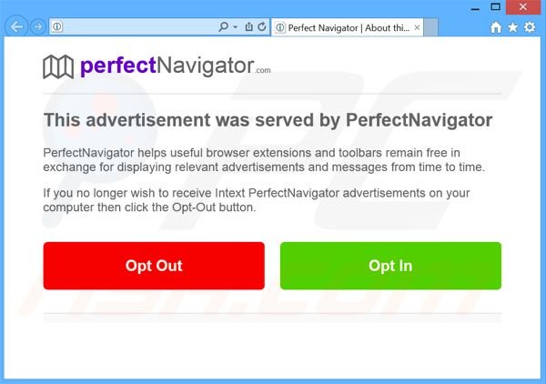 Logiciel de publicité Perfect Navigator 