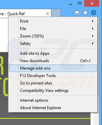 Suppression des publicités Quick Ref dans Internet Explorer étape 1