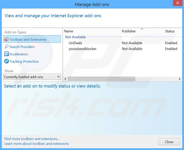 Suppression des extensions reliées à websearch.coolsearches.info dans Internet Explorer 