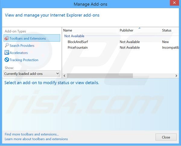 Suppression des extensions reliées à dregol.com dans Internet Explorer 