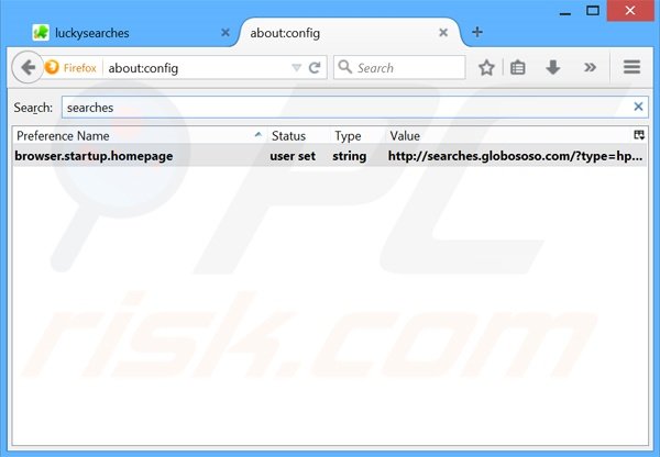 Suppression du moteur de recherche par défaut de searches.globososo.com dans Mozilla Firefox 