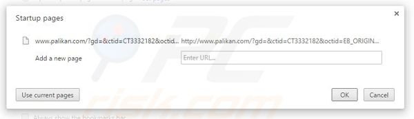 Suppression de la page d'accueil de palikan.com dans Google Chrome 