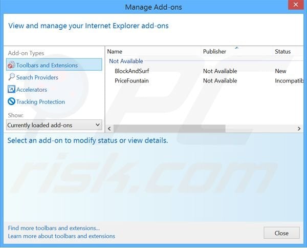 Suppression des extensions reliées à palikan.com dans Internet Explorer 
