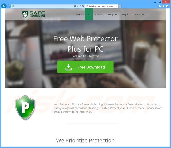 Logiciel de publicité Web Protector 