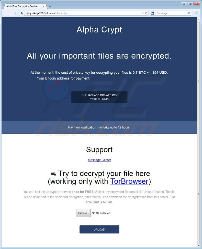 sites web de décryption des fichiers d'alpha crypt 