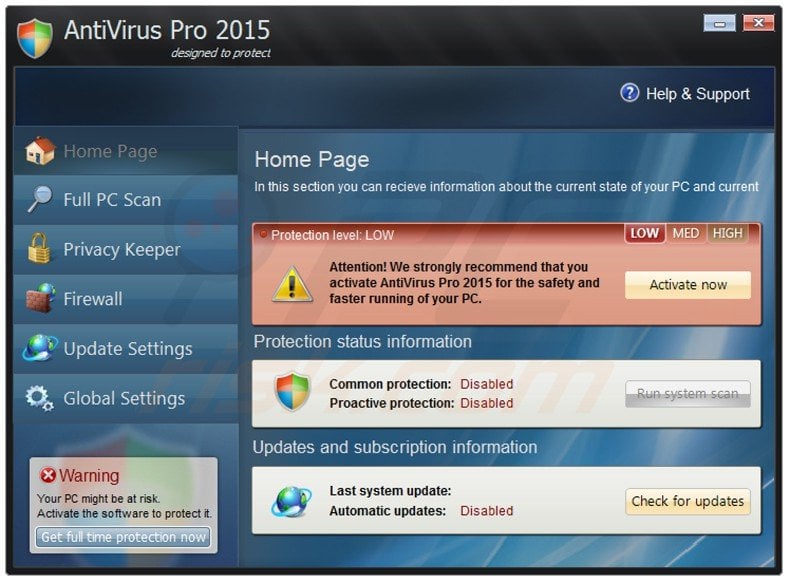 faux programme antivrus antivirus pro 2015 