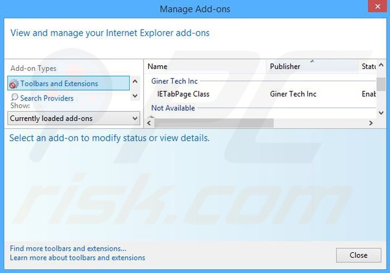 Suppression des publicités Desktop-play dans Internet Explorer étape 2