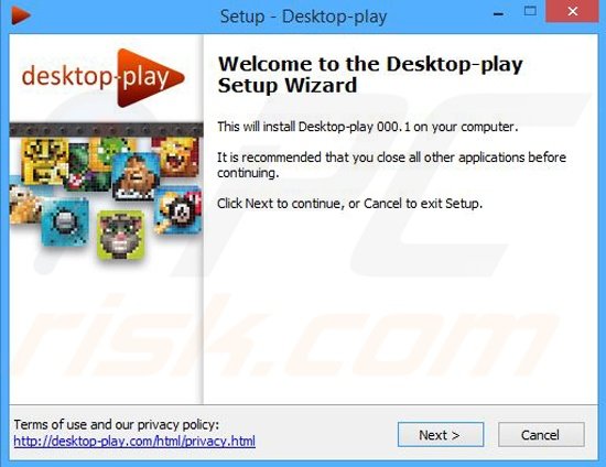 Configuration de l'installateur de l'application Desktop-play 