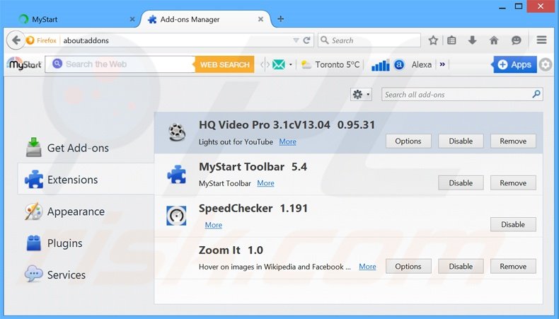 uppression des publicités HQ Video Pro dans Mozilla Firefox étape 2
