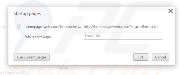 Suppression de la page d'accueil de homepage-web.com dans Google Chrome 
