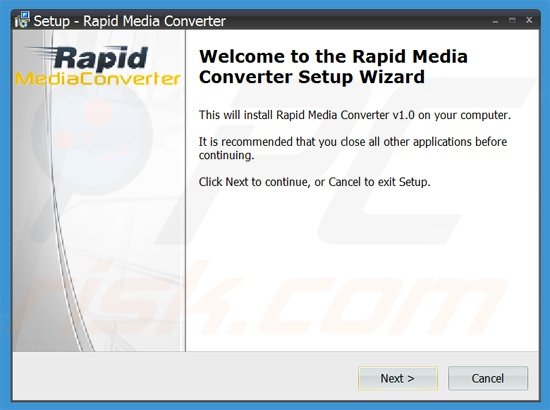 Configuration de l'installeur de Rapid Media Converter 