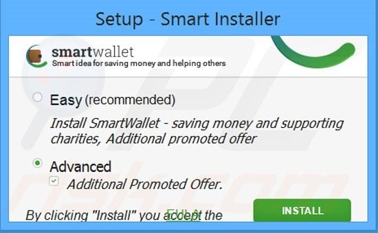 Installateur utilisé dans la distribution du logiciel de publicité SmartWallet 