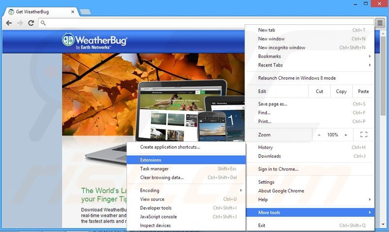 Suppression du logiciel de publicité relié à WeatherBug dans Google Chrome étape 1