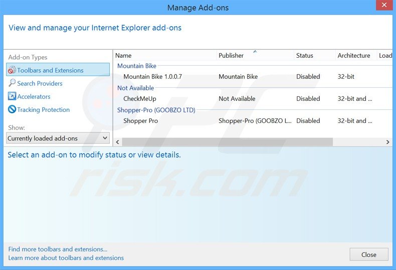 Suppression de websmart app dans Internet Explorer étape 2