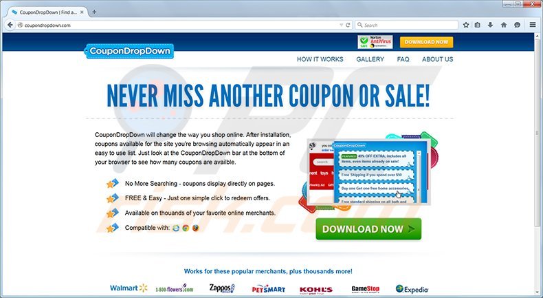 Logiciel de publicité coupondropdown 