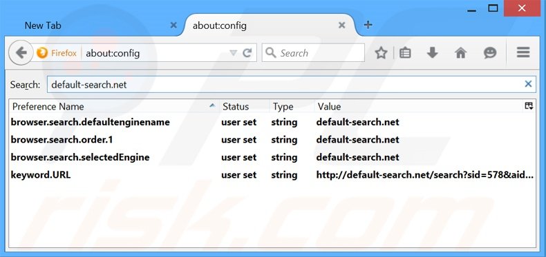 Suppression du moteur de recherche par défaut de moviesfanatic.com dans Mozilla Firefox