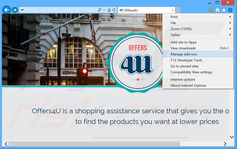Suppression des publicités Offers4U dans Internet Explorer étape 1