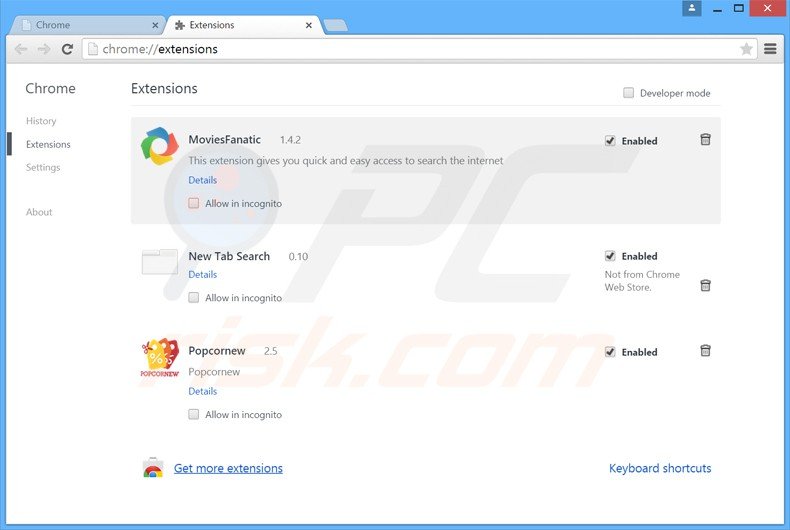 Suppression des publicités Shopsafer dans Google Chrome étape 2