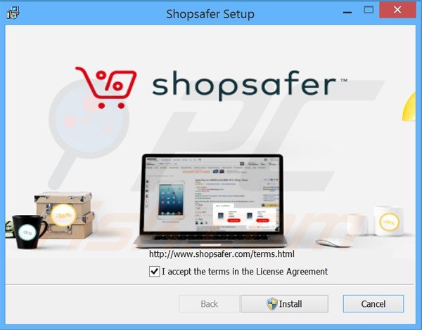 Configuration de l'installateur du logiciel de publicité Offers par Shopsafer