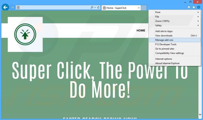 Suppression des publicités SuperClick dans Internet Explorer étape1