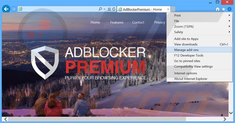 Suppression des publicités AdBlockerPremium dans Internet Explorer étape 1