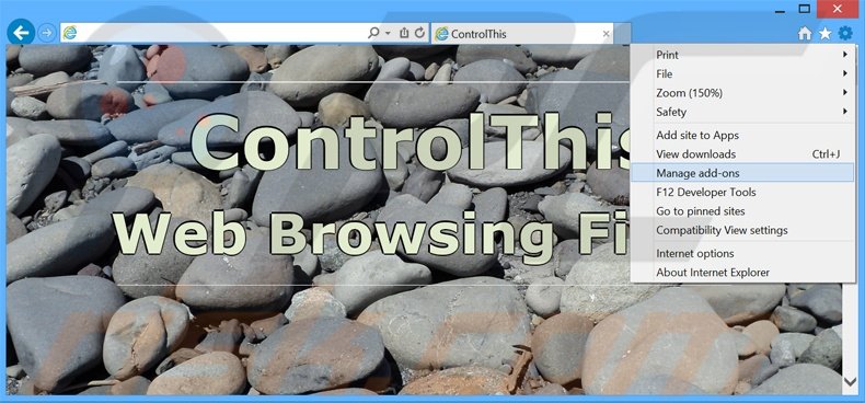 Suppression des publicités ControlThis dans Internet Explorer étape 1