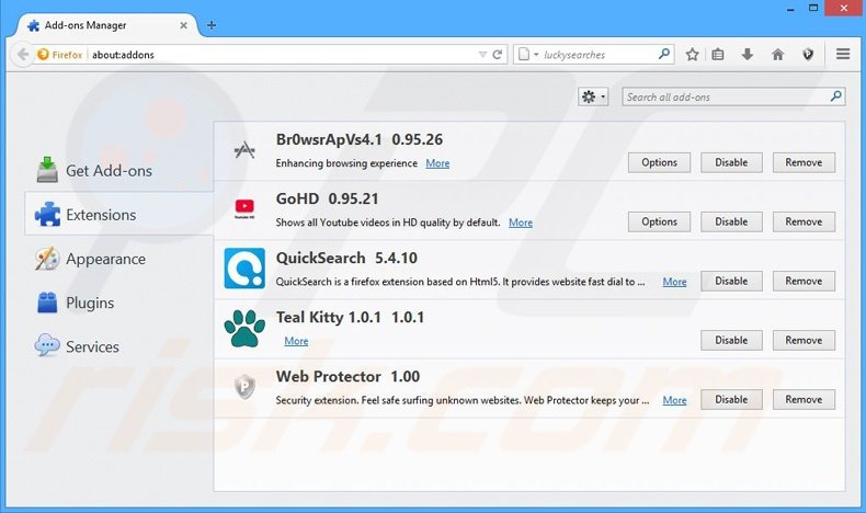 Suppression des publicités Deals Avenue dans Mozilla Firefox étape 2