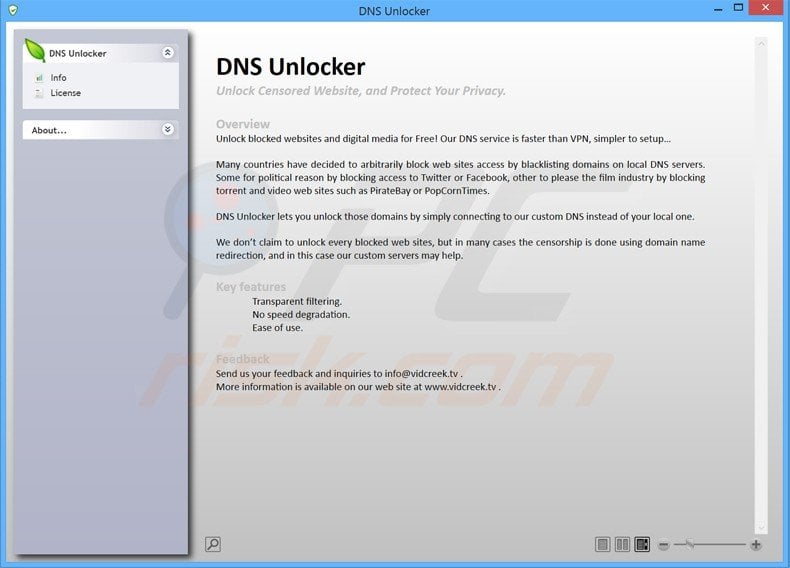 application dns unlocker application