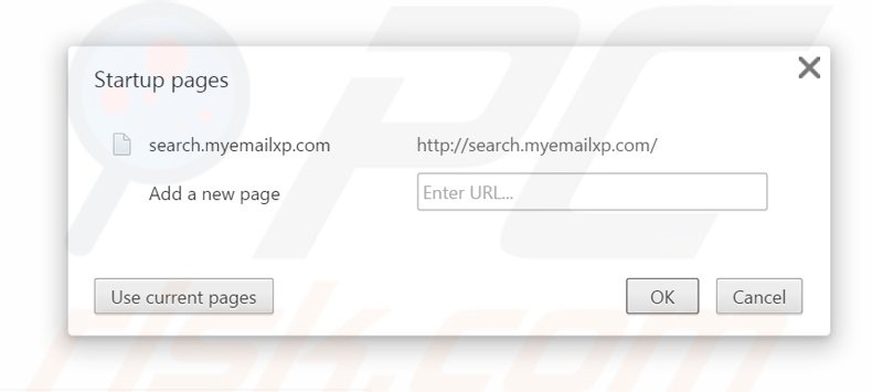 Suppression de la page d'accueil de search.myemailxp.com dans Google Chrome 