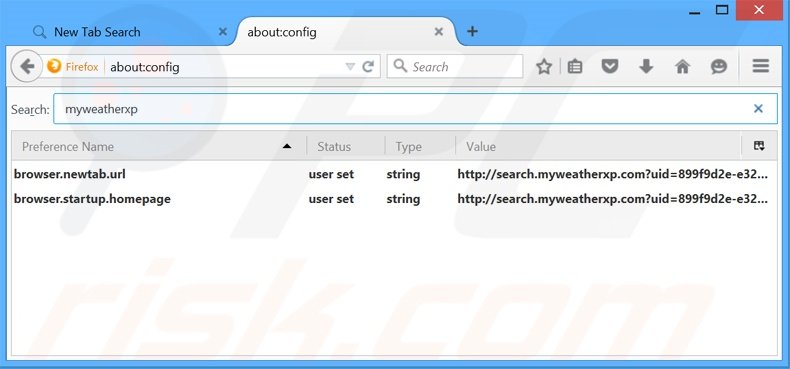 Suppression du moteur de recherche par défaut de search.myweatherxp.com dans Mozilla Firefox 