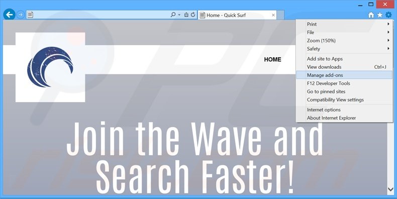 Suppression des publicités Quick Surf dans Internet Explorer étape 1