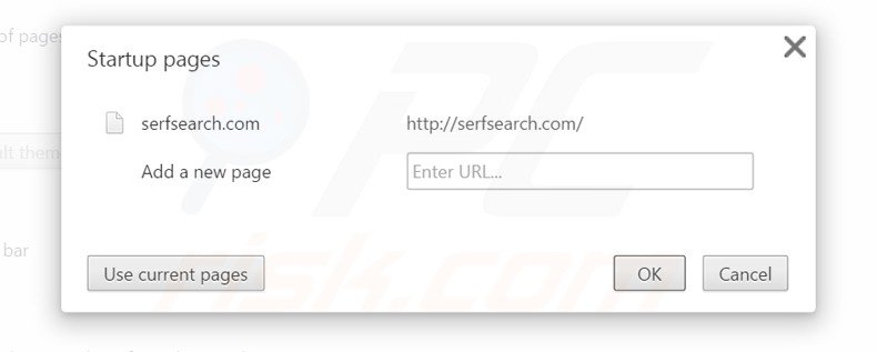 Suppression de la page d'accueil de serfsearch.com dans Google Chrome 