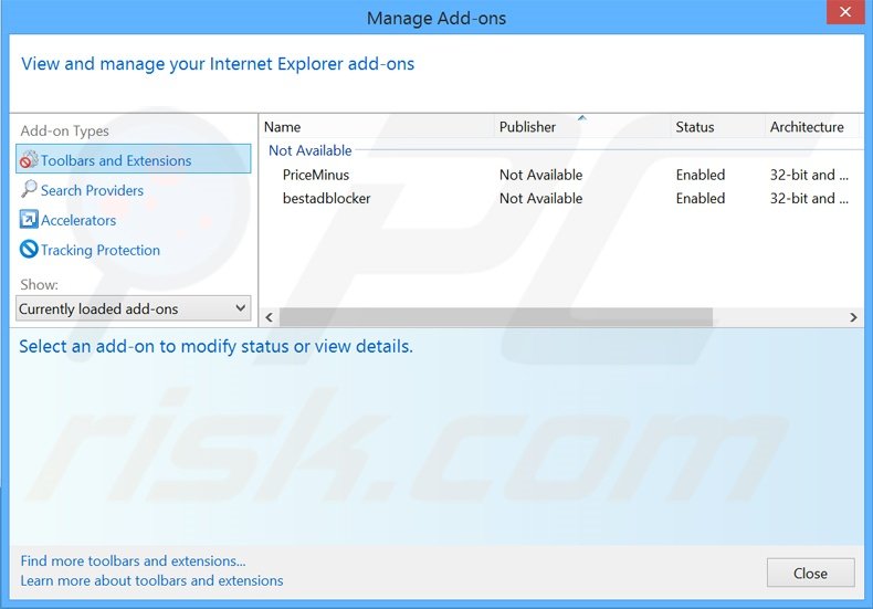 Suppression des extensions reliées à start.alawar.com dans Internet Explorer 