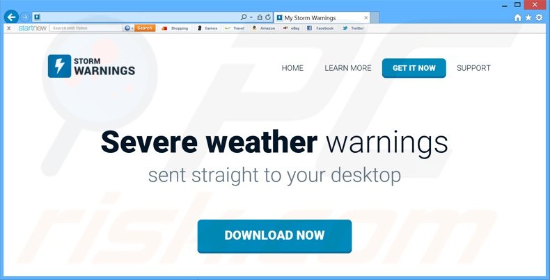 Logiciel de publicité Storm Warnings 