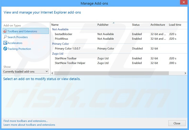 Suppression des publicités Storm Warnings dans Internet Explorer étape 2