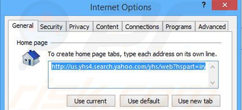Suppression de la page d'accueil de yhs4.search.yahoo.com dans Internet Explorer 