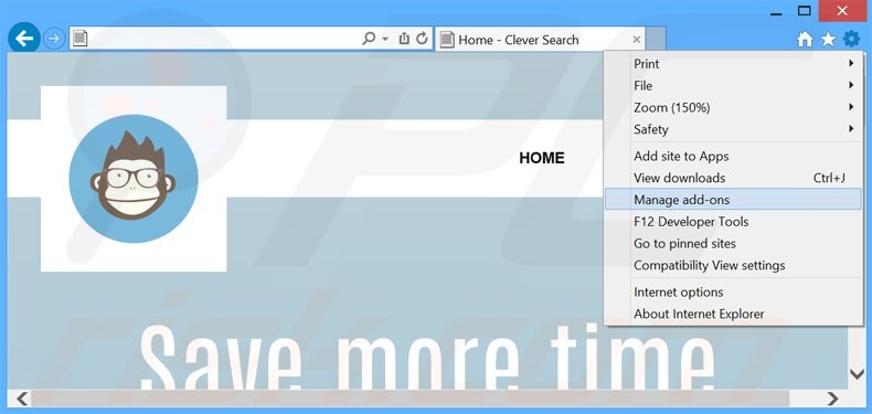 Suppression des publicités Clever Search dans Internet Explorer étape 1