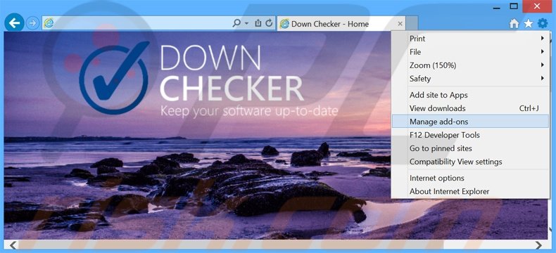 Suppression des publicités Down Checker dans Internet Explorer étape 1