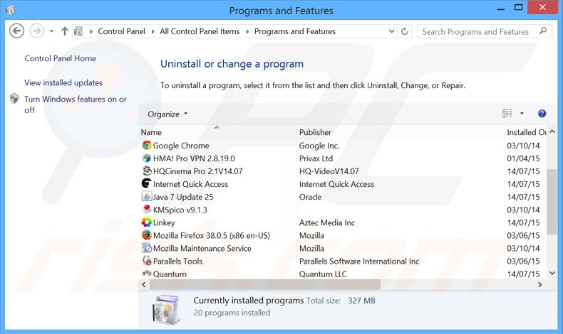 Désinstallation du logiciel de publicité Gravity Space via le Panneau de Configuration