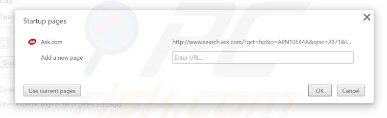 Suppression de la page d'accueil de search.ask.com dans Google Chrome 