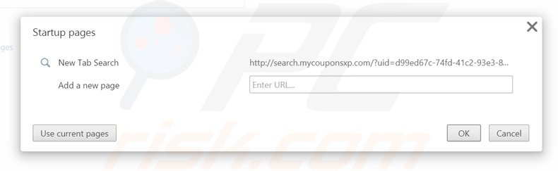 Suppression de la page d'accueil de search.mycouponsxp.com dans Google Chrome 