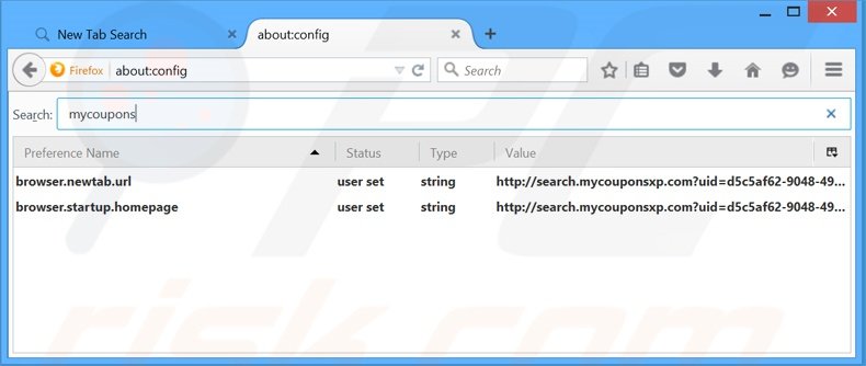 Suppression du moteur de recherche par défaut de search.mycouponsxp.com dans Mozilla Firefox 
