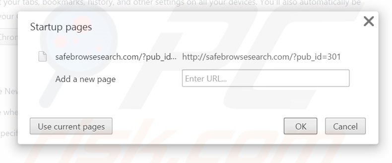Suppression de la page d'accueil de safebrowsesearch.com dans Google Chrome 
